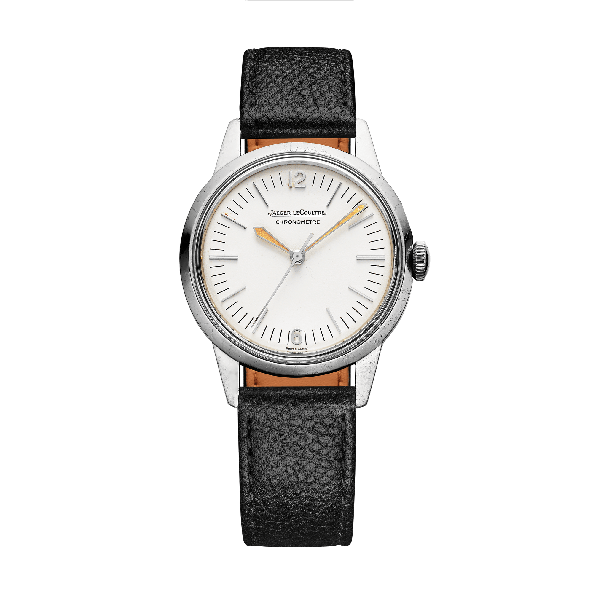 Jaeger-LeCoultre THE COLLECTIBLES Geophysic 35 mm White Dial Stainless Steel   Leather Strap QVE16801 - WATCHXNYC