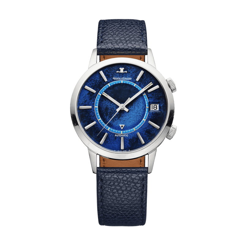 Jaeger-LeCoultre THE COLLECTIBLES Memovox Calendario automático 37 mm Esfera azul Acero inoxidable Correa de piel de becerro QVE85502