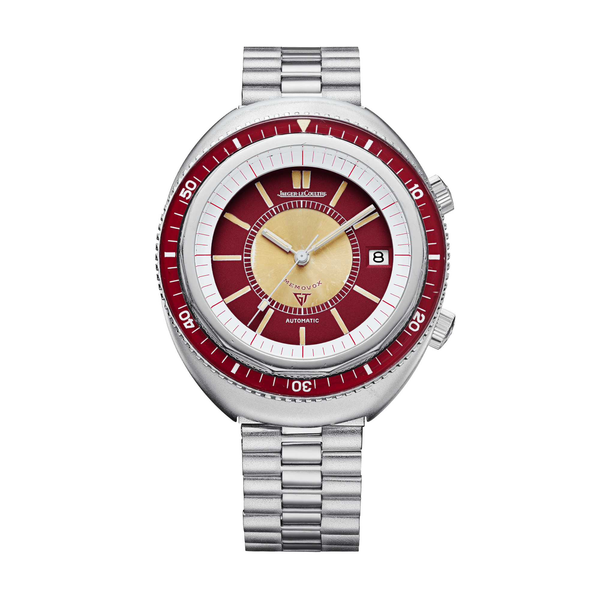 Jaeger-LeCoultre THE COLLECTIBLES Memovox Polaris II 50 x 43 mm Red Dial Stainless Steel Bracelet QVE87003 - WATCHXNYC