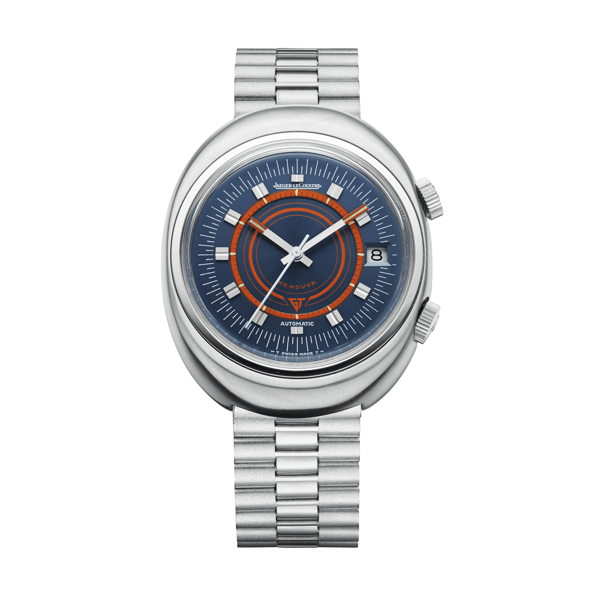Jaeger-LeCoultre THE COLLECTIBLES Memovox Speed Beat GT 39 x 46.60 mm Blue Dial Stainless Steel Bracelet QVE873GT - WATCHXNYC