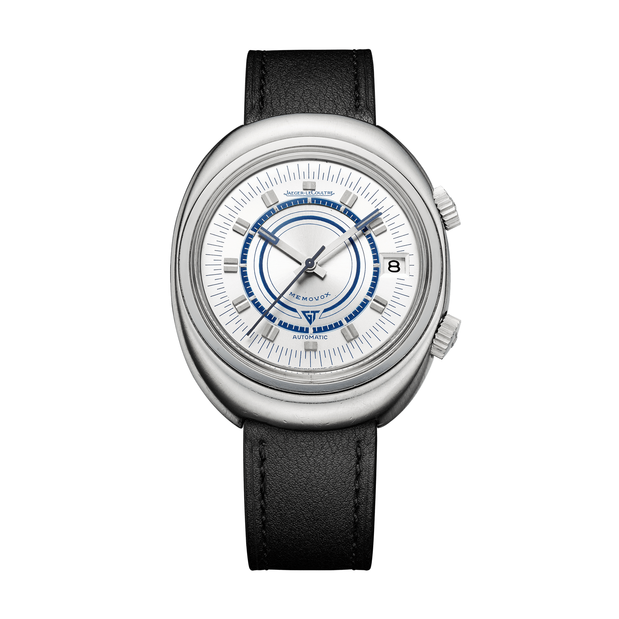 Jaeger-LeCoultre THE COLLECTIBLES Memovox Speed Beat GT 46 x 39 mm White Dial Stainless Steel   Leather Strap QVE87301 - WATCHXNYC