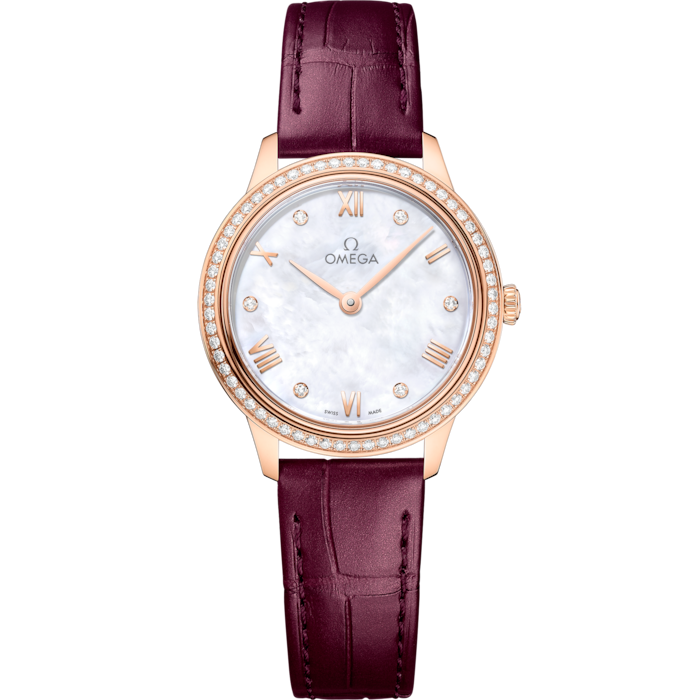 Omega De Ville Prestige 27.5 mm White Dial Sedna 18k Rose Gold Strap 434.58.28.60.55.001 - WATCHXNYC