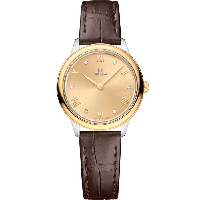 Omega De Ville Prestige 27.5 mm Yellow Dial Stainless Steel and 18k Yellow Gold Strap 434.23.28.60.58.001 - WATCHXNYC