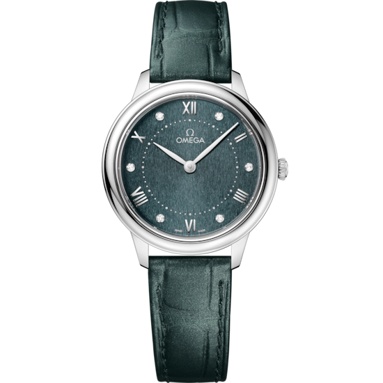 Omega De Ville Prestige 30 mm Green Dial Stainless Steel Strap 434.13.30.60.60.001 - WATCHXNYC
