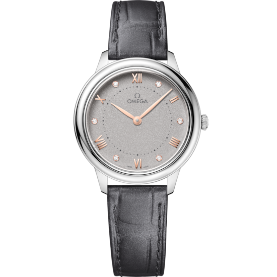 Omega De Ville Prestige 30 mm Grey Dial with Diamonds Stainless Steel Strap 434.13.30.60.56.001 - WATCHXNYC