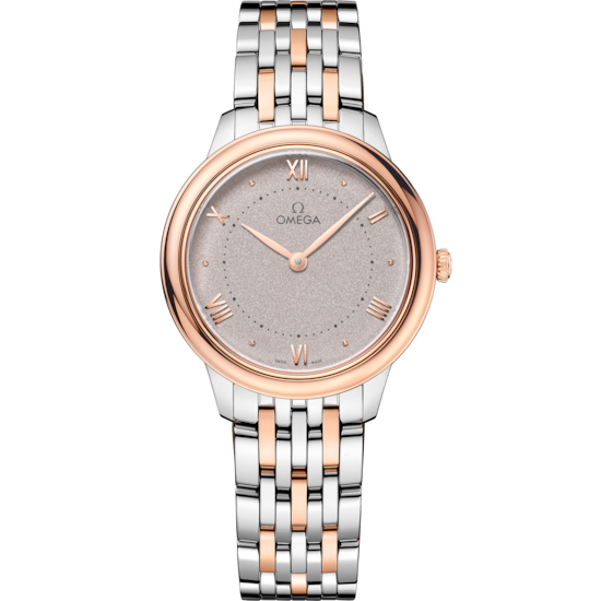Omega De Ville Prestige 30 mm Silver Dial Stainless Steel and Sedna™ 18k Rose Gold Bracelet 434.20.30.60.02.001 - WATCHXNYC