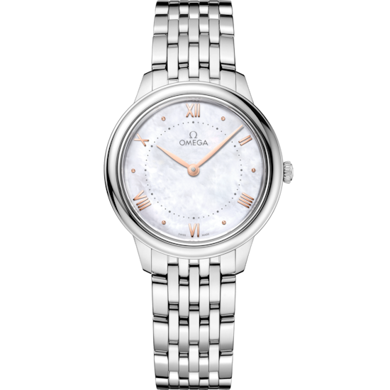 Omega De Ville Prestige 30 mm White Dial Stainless Steel Bracelet 434.10.30.60.05.001 - WATCHXNYC