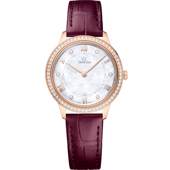 Omega De Ville Prestige 30 mm White Dial with Diamonds Sedna™ 18k Rose Gold Strap 434.58.30.60.55.001 - WATCHXNYC