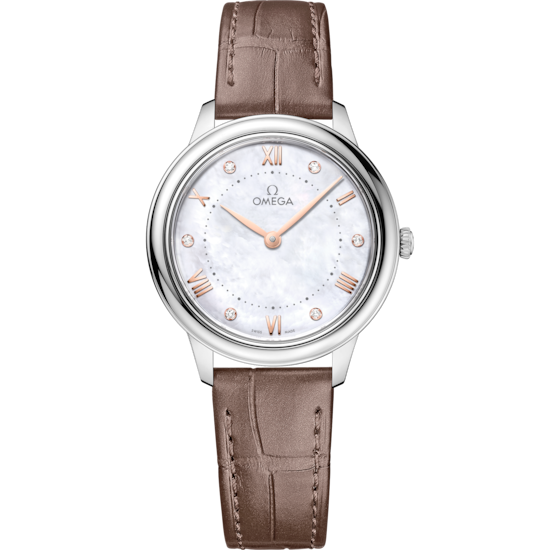 Omega De Ville Prestige 30 mm White Dial with Diamonds Stainless Steel Strap 434.13.30.60.55.001 - WATCHXNYC