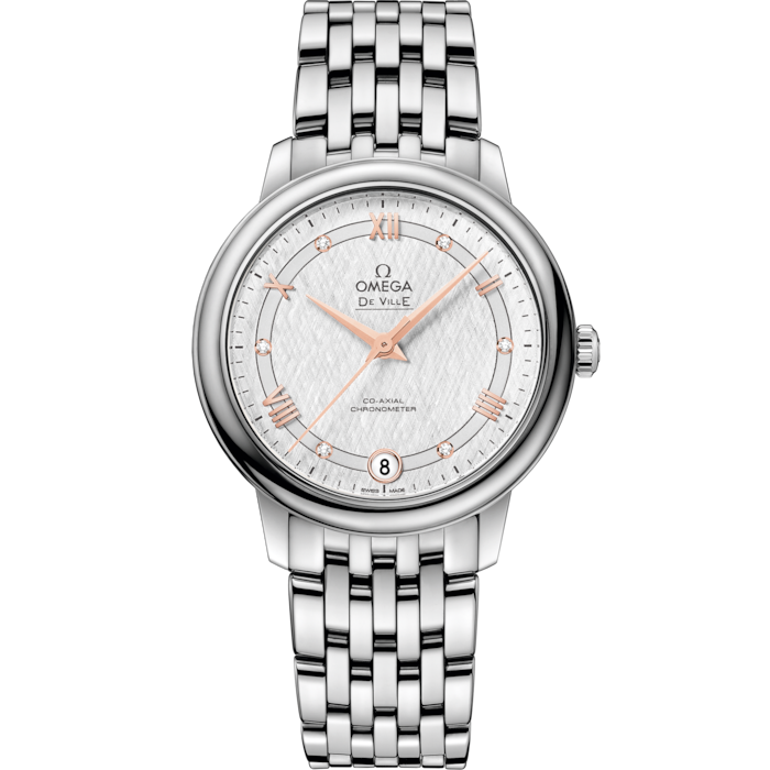Omega De Ville Prestige 32.7 mm Silver Dial Stainless Steel Bracelet 424.10.33.20.52.001 - WATCHXNYC