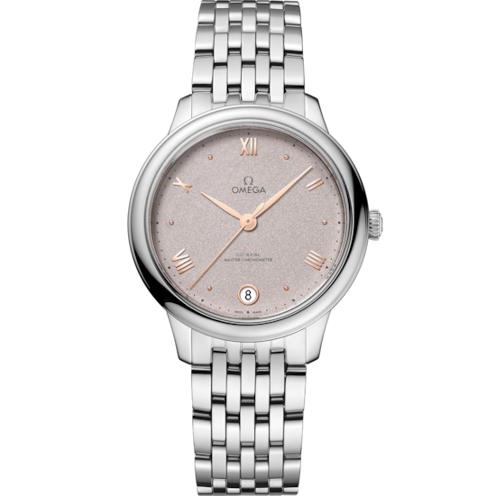 Omega De Ville Prestige 34 mm Grey Dial Stainless Steel Bracelet 434.10.34.20.02.002 - WATCHXNYC