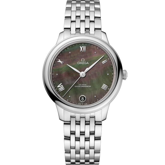 Omega De Ville Prestige 34 mm Grey Dial Stainless Steel Bracelet 434.10.34.20.07.001 - WATCHXNYC