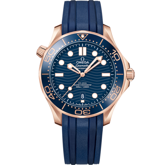 Omega Seamaster Diver 300M 42 mm Blue Dial Sedna™ 18k Rose Gold Strap 210.62.42.20.03.001 - WATCHXNYC