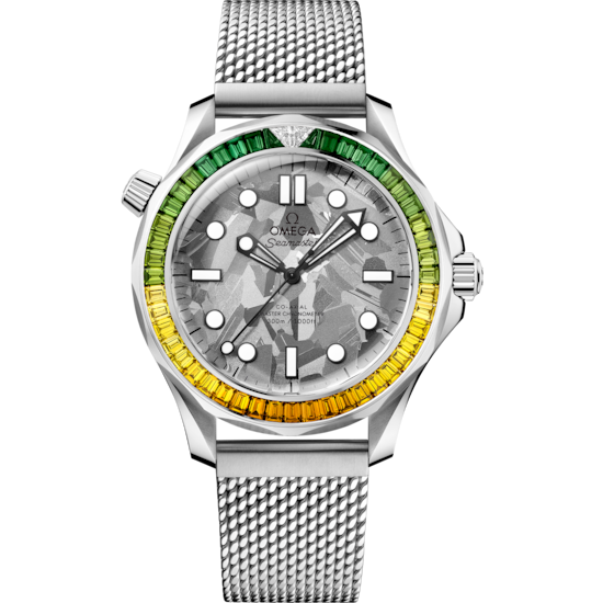 Omega Seamaster Diver 300M 42 mm Grey Dial with Diamonds Canopus Gold™ Bracelet 210.55.42.20.99.001 - WATCHXNYC