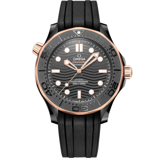 Omega Seamaster Diver 300M 43.5 mm Black Dial Black ceramic Strap 210.62.44.20.01.001 - WATCHXNYC