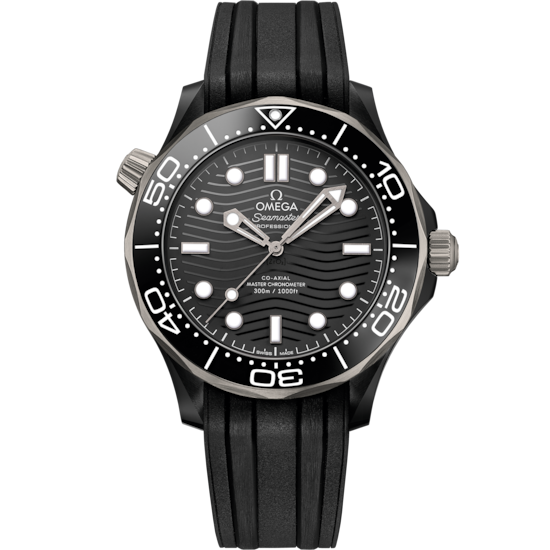 Omega Seamaster Diver 300M 43.5 mm Black Dial Black ceramic Strap 210.92.44.20.01.001 - WATCHXNYC