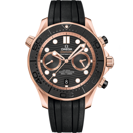 Omega Seamaster Diver 300M 44 mm Black Dial Sedna™ 18k Rose Gold Strap 210.62.44.51.01.001 - WATCHXNYC