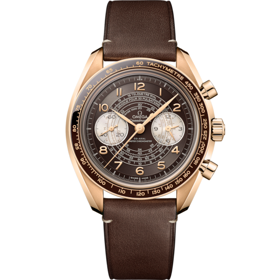 Omega Speedmaster Chronoscope  Brown Dial 43 mm  Bronze gold Strap 329.92.43.51.10.001 - WATCHXNYC