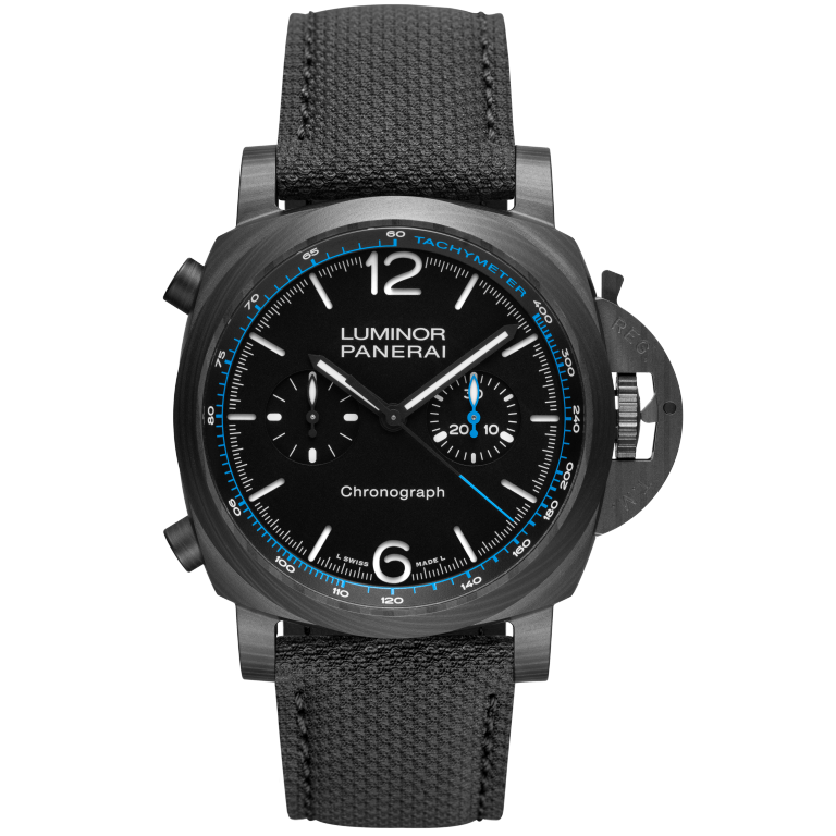 Panerai Luminor Chrono Carbotech™ 44 mm Black Dial Carbotech Bi-Material Black Strap PAM01219 - WATCHXNYC