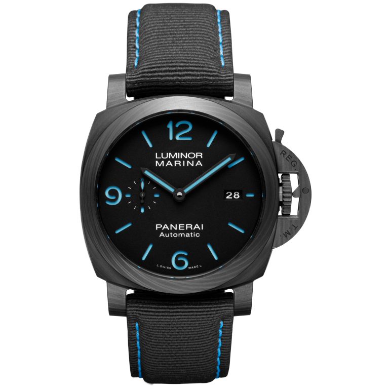 Panerai Luminor Marina Carbotech™ 44 mm Black Dial Carbotech™ Recycled Pet Black Strap PAM02661 - WATCHXNYC