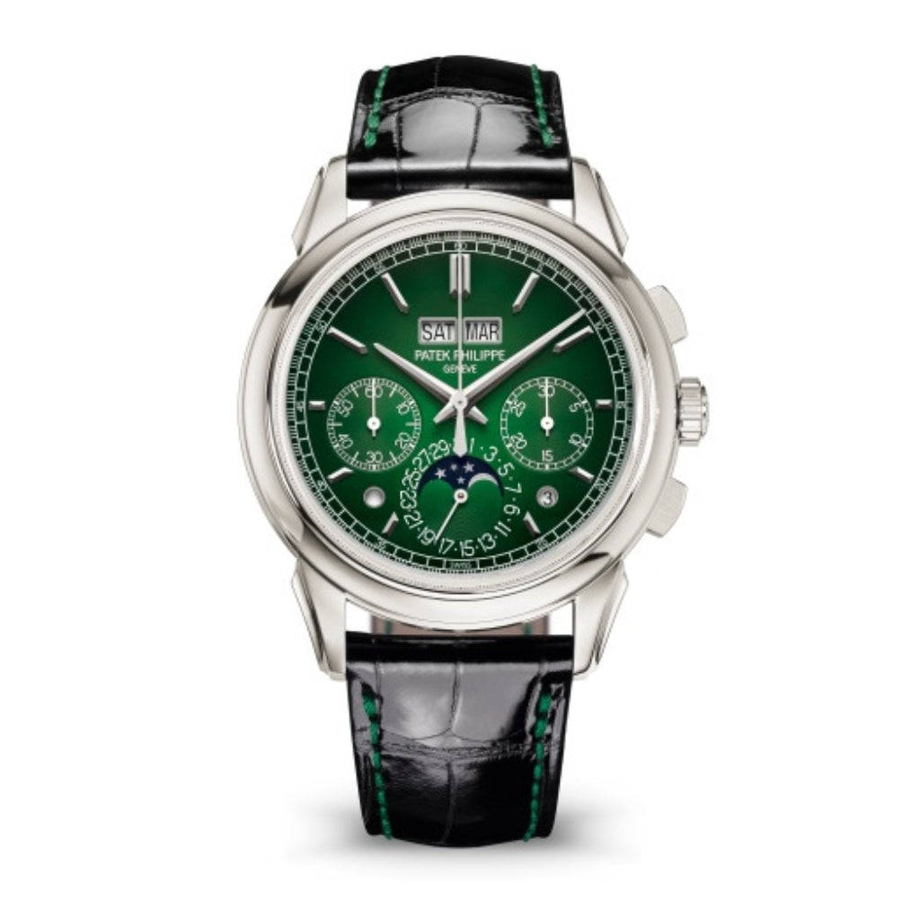 Patek Philippe Grand Complications 41 mm Green Dial Platinum   Leather Strap 5270P-014 - WATCHXNYC