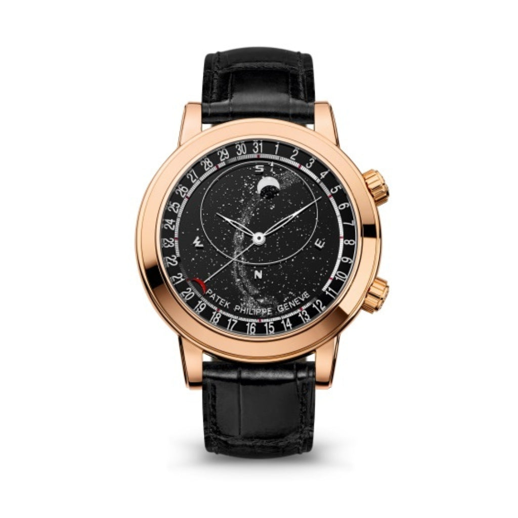 Patek Philippe Grand Complications 44 mm Black Dial 18k Rose Gold   Leather Strap 6102R-001 - WATCHXNYC