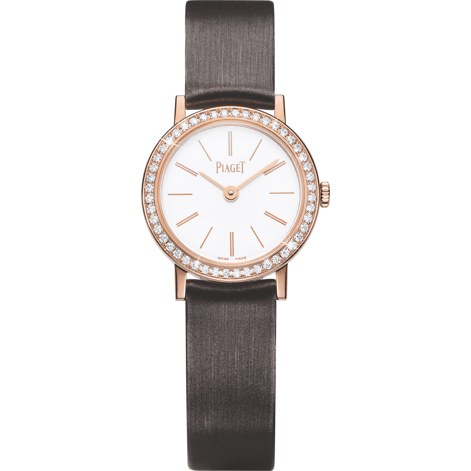 Piaget Altiplano Origin watch 24 mm White Dial with Diamonds 18k Rose Gold Satin Strap G0A44534 - WATCHXNYC
