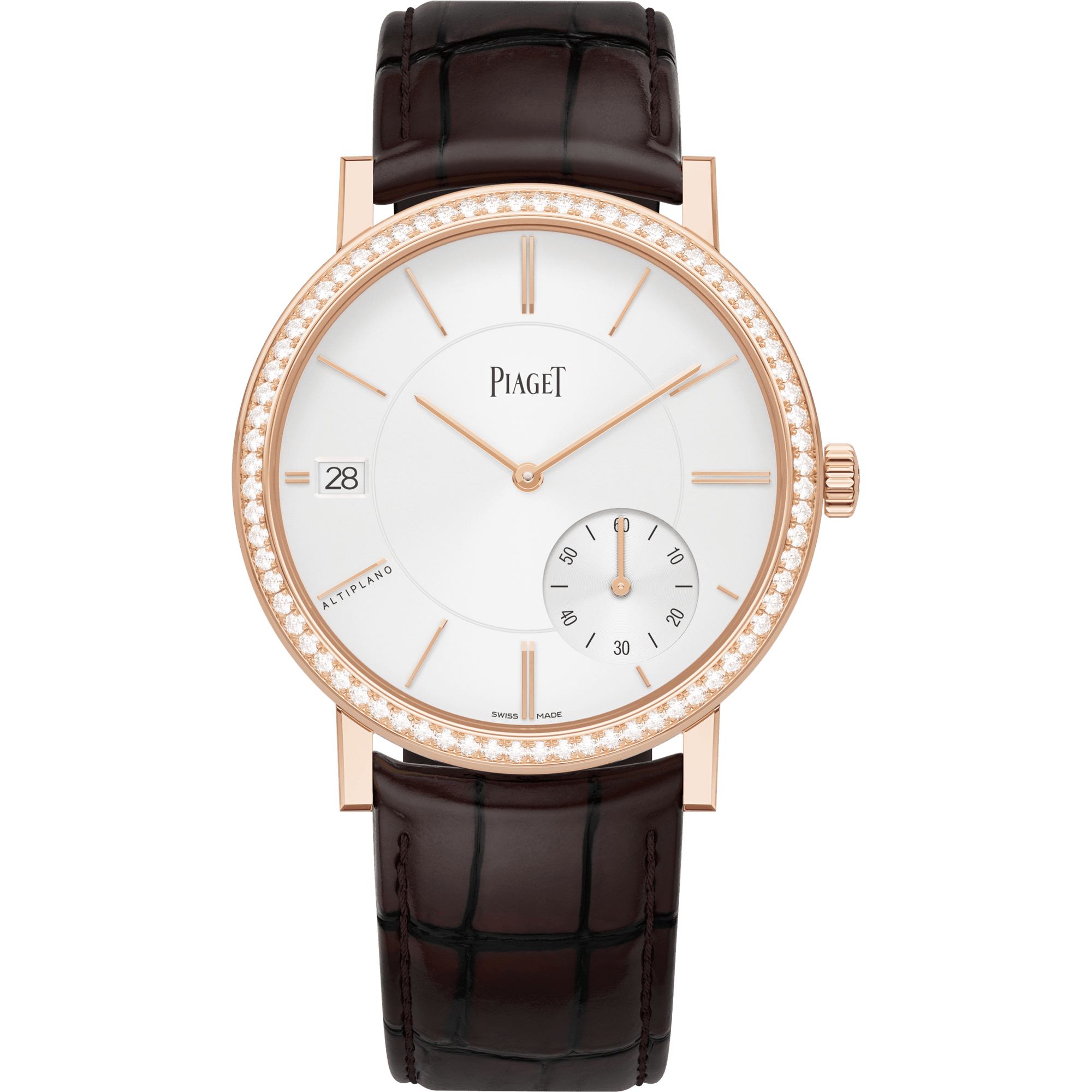 Piaget Altiplano Origin watch 40 mm Grey Dial with Diamonds 18k Rose Gold   Strap G0A45401 - WATCHXNYC