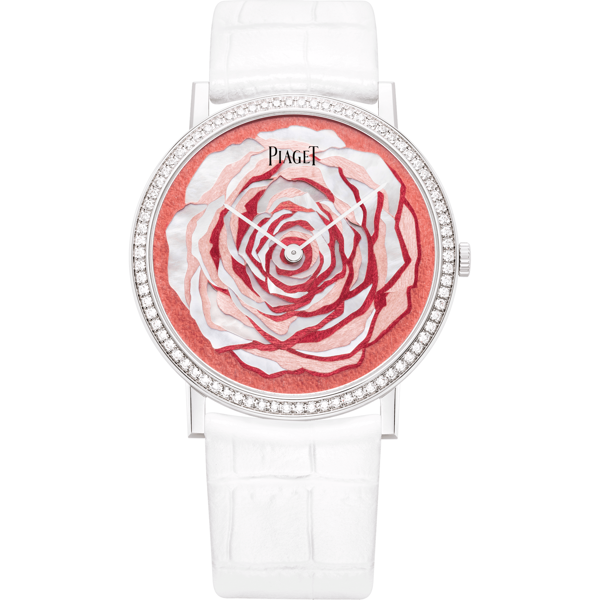 Piaget Altiplano Rose watch 38 mm Pink Dial with Diamonds 18K White Gold   Strap G0A41208 - WATCHXNYC