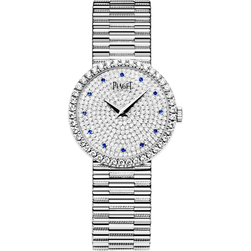 Reloj tradicional Piaget Altiplano de 26 mm con esfera pavé de diamantes y brazalete de oro blanco de 18 quilates G0A37043