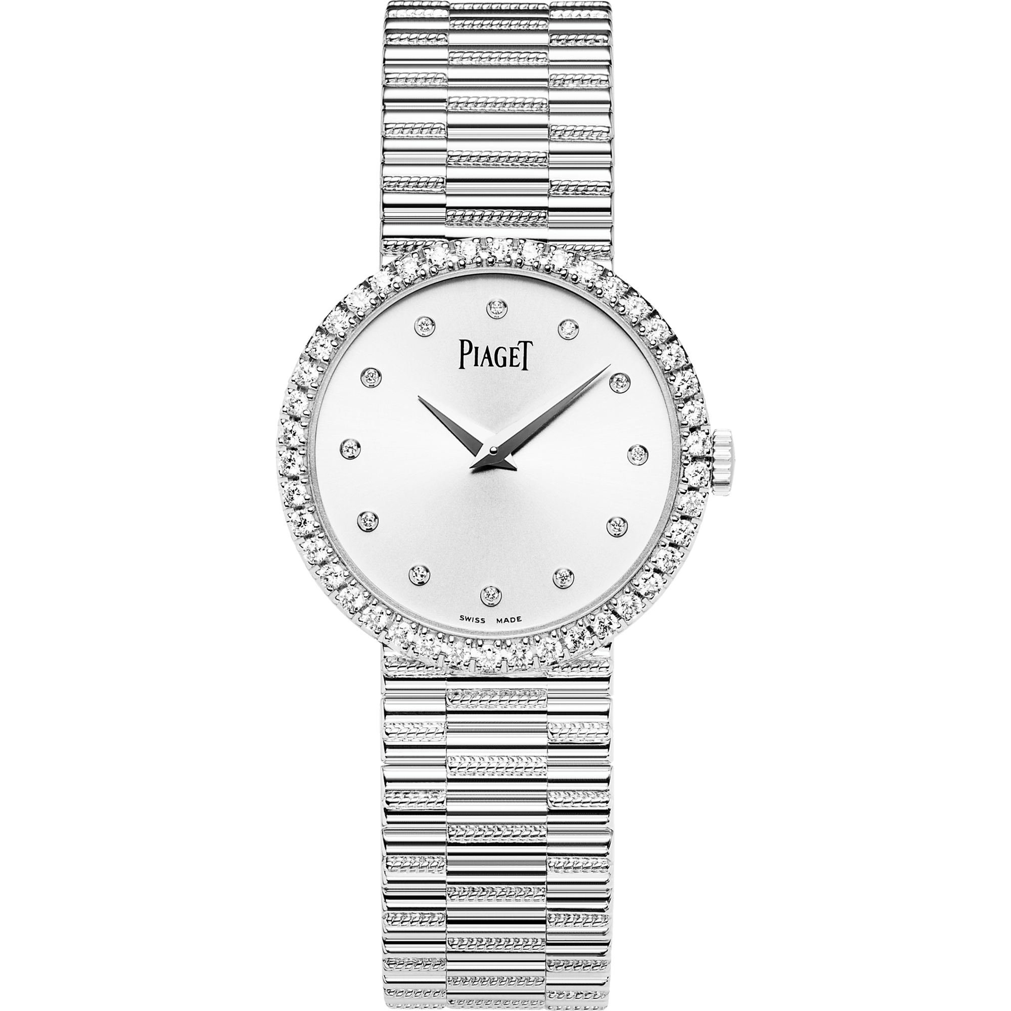 Piaget Altiplano Traditional watch 26 mm Silver Dial with Diamonds 18K White Gold Bracelet G0A37041 - WATCHXNYC