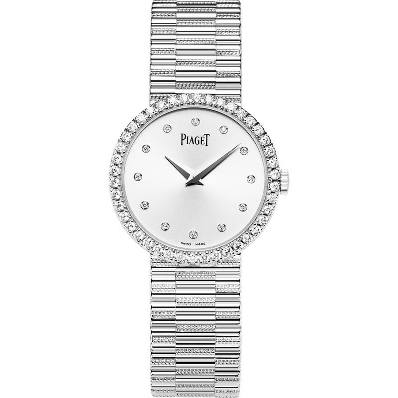 Reloj Piaget Altiplano Traditional de 26 mm con esfera plateada y diamantes, brazalete de oro blanco de 18 quilates G0A37041