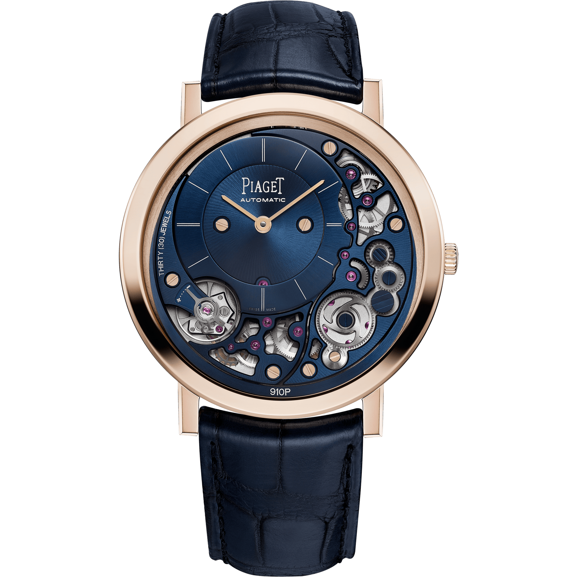Piaget Altiplano Ultimate Automatic watch 41 mm Blue Dial 18k Rose Gold   Strap G0A48125 - WATCHXNYC