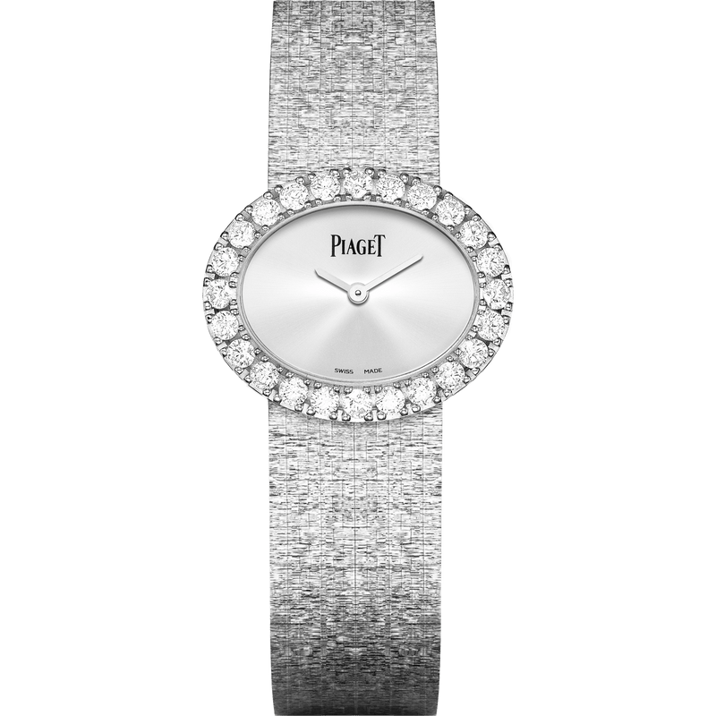 Reloj Piaget Extremely Lady 27 x 22 mm Esfera plateada con diamantes Pulsera de oro blanco de 18 quilates G0A40211