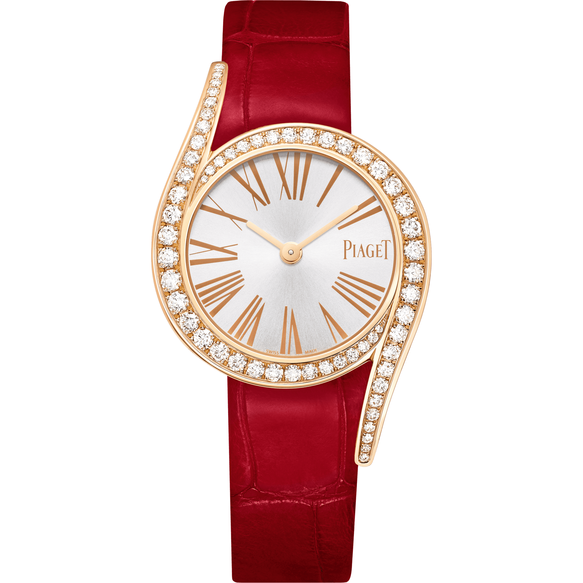Piaget Limelight Gala watch 26 mm Silver Dial with Diamonds 18k Rose Gold   Strap G0A43151 - WATCHXNYC
