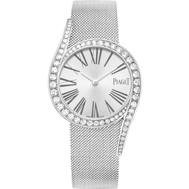 Reloj Piaget Limelight Gala de 32 mm con esfera plateada y diamantes, brazalete de oro blanco de 18 quilates G0A41212