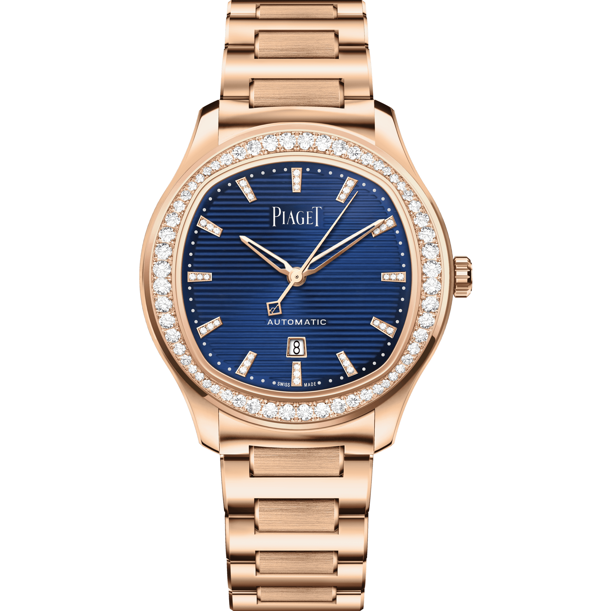 Piaget Piaget Polo Date watch 36 mm Blue Dial with Diamonds 18k Rose Gold Bracelet G0A49029 - WATCHXNYC