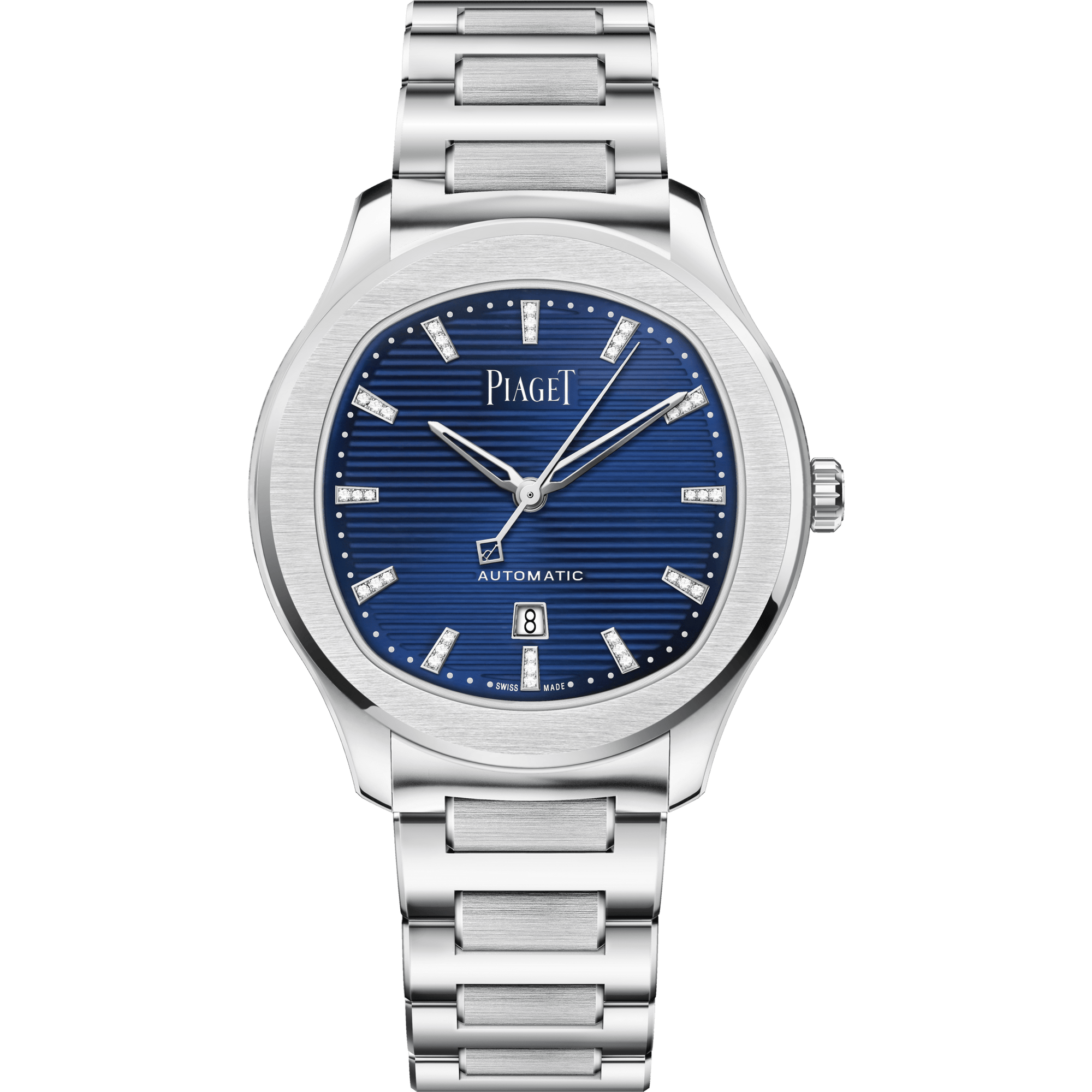 Piaget Piaget Polo Date watch 36 mm Blue Dial with Diamonds Stainless Steel Bracelet G0A46018 - WATCHXNYC