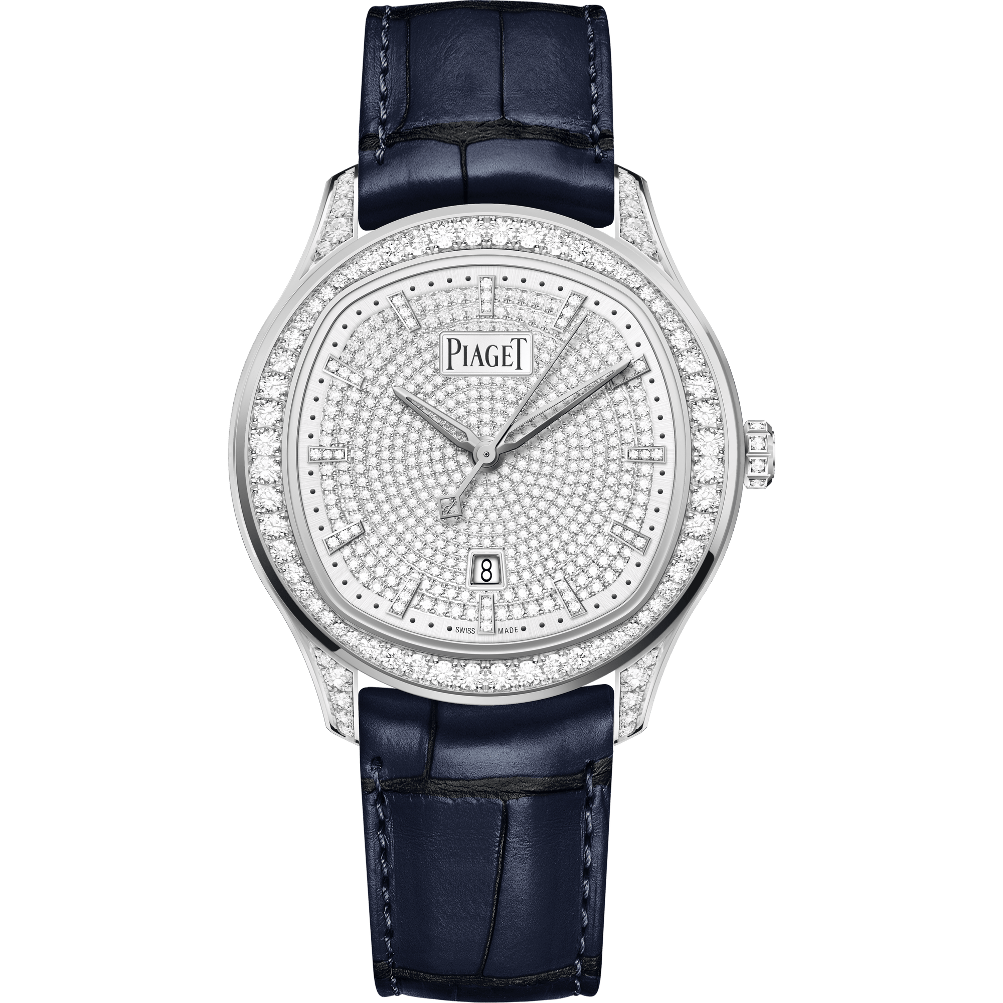 Piaget Piaget Polo Date watch 36 mm Diamond Paved Dial 18K White Gold   Strap G0A46024 - WATCHXNYC