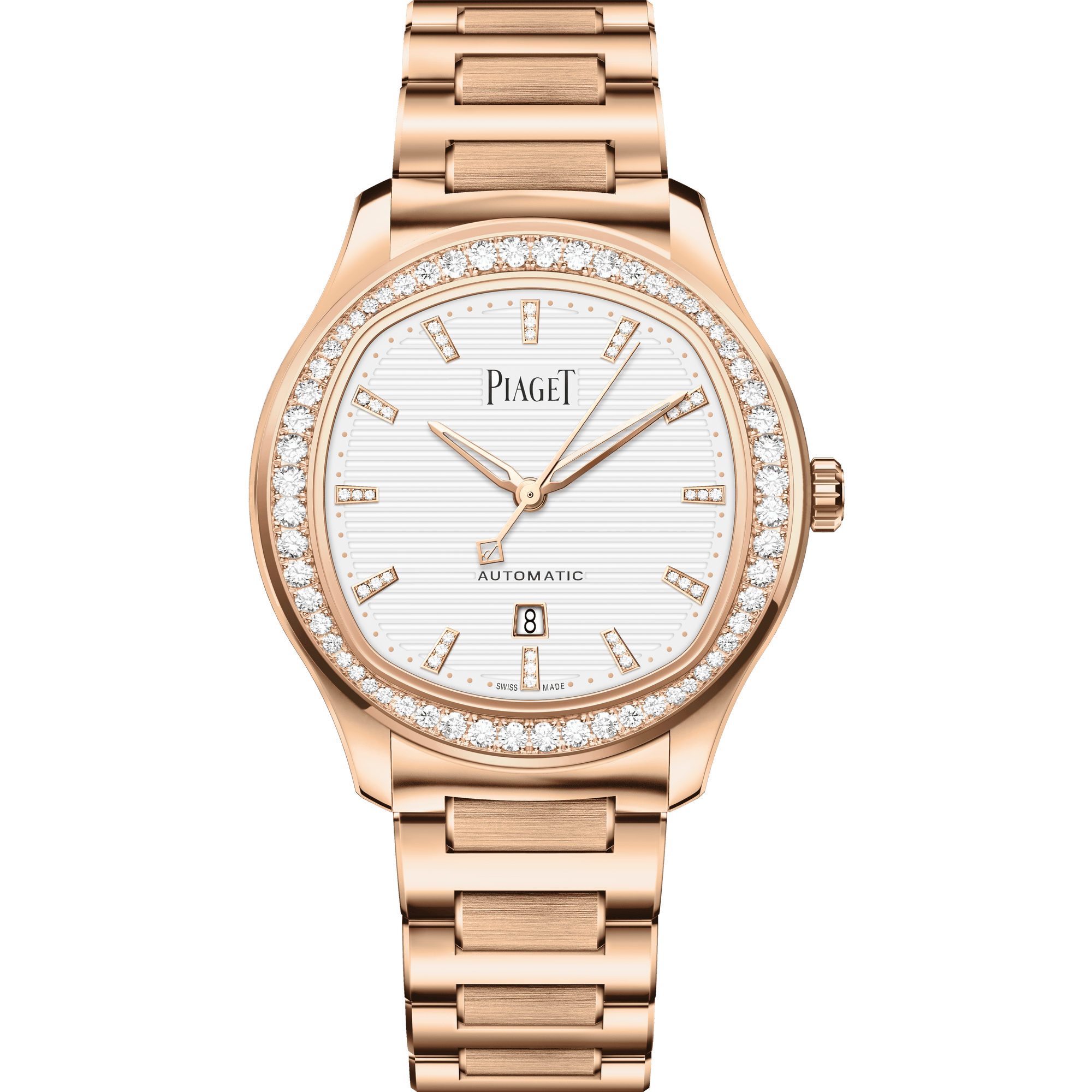 Piaget Piaget Polo Date watch 36 mm White Dial with Diamonds 18k Rose Gold Bracelet G0A46020 - WATCHXNYC