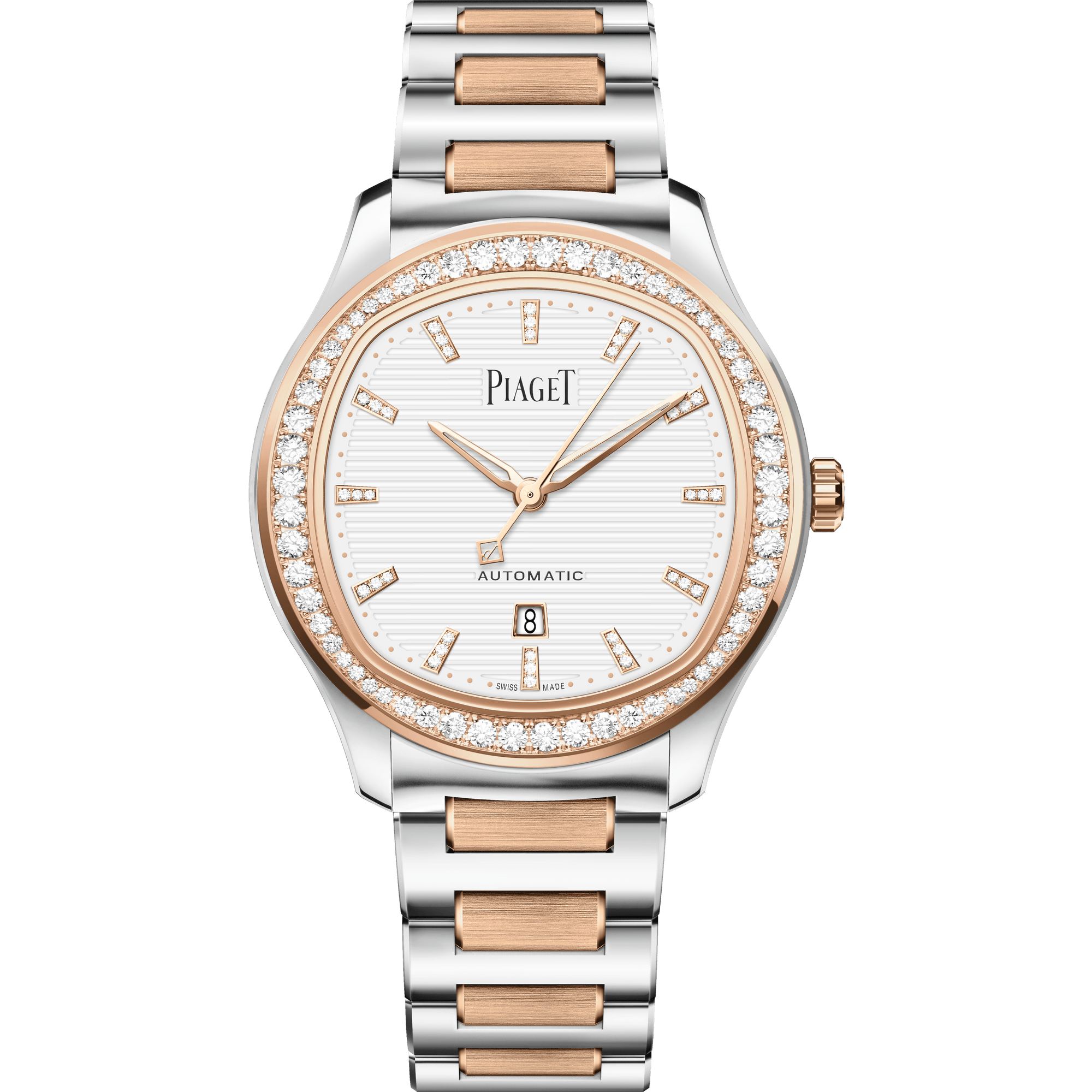 Piaget Piaget Polo Date watch 36 mm White Dial with Diamonds 18k Rose Gold Bracelet G0A48026 - WATCHXNYC