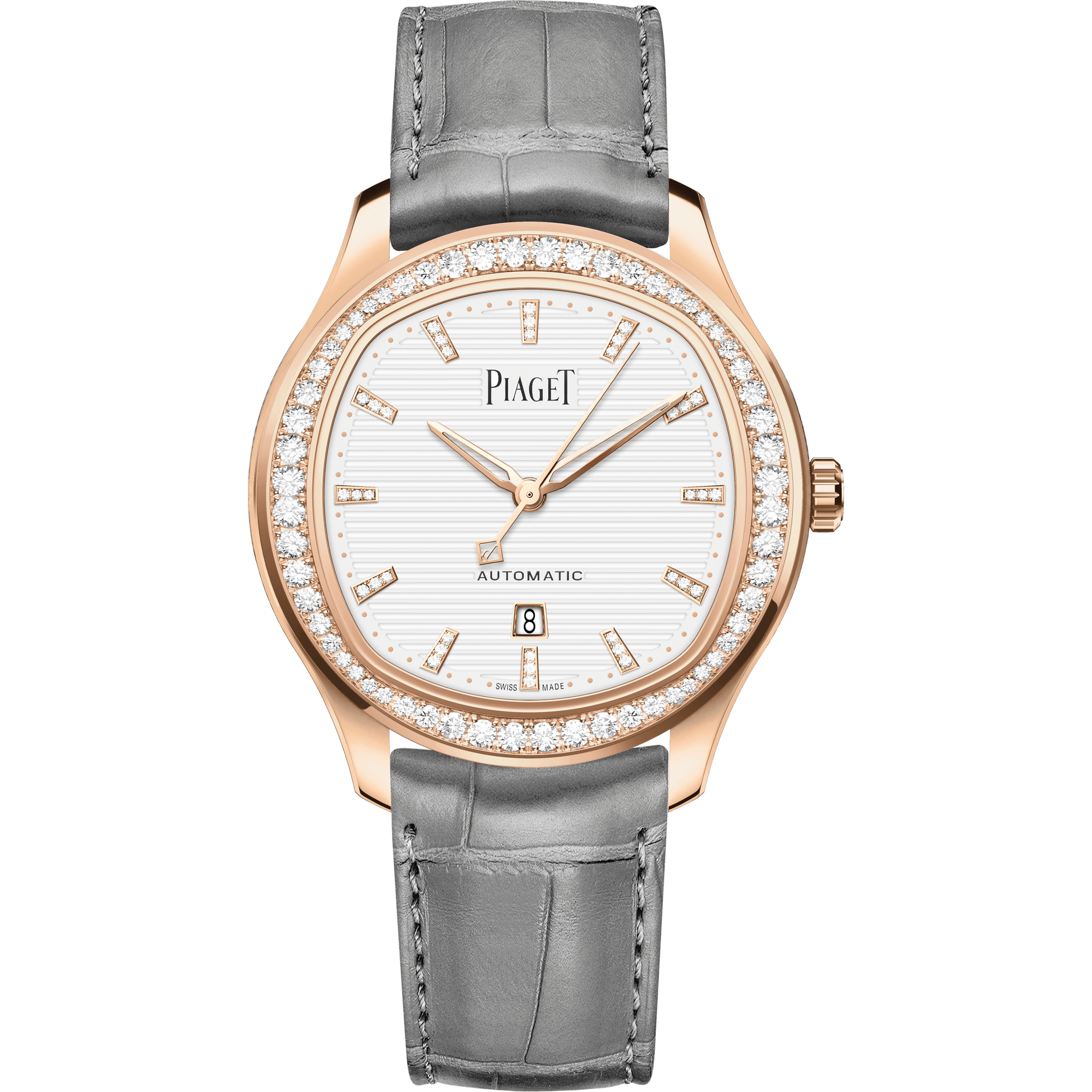 Piaget Piaget Polo Date watch 36 mm White Dial with Diamonds 18k Rose Gold   Strap G0A46023 - WATCHXNYC