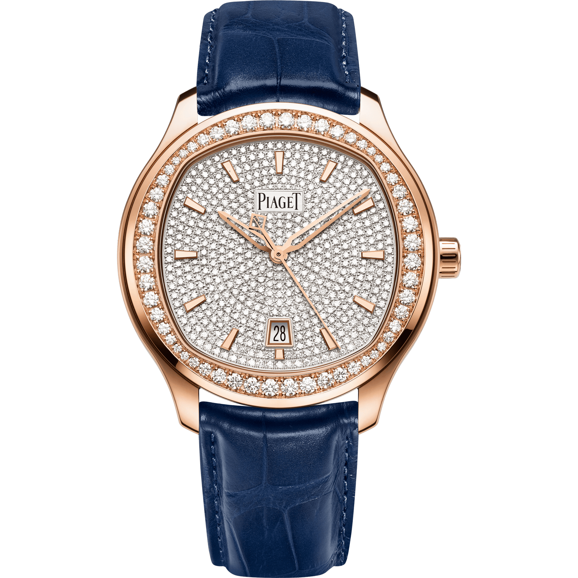 Piaget Piaget Polo Date watch 42 mm Diamond Paved Dial 18k Rose Gold   Strap G0A44011 - WATCHXNYC