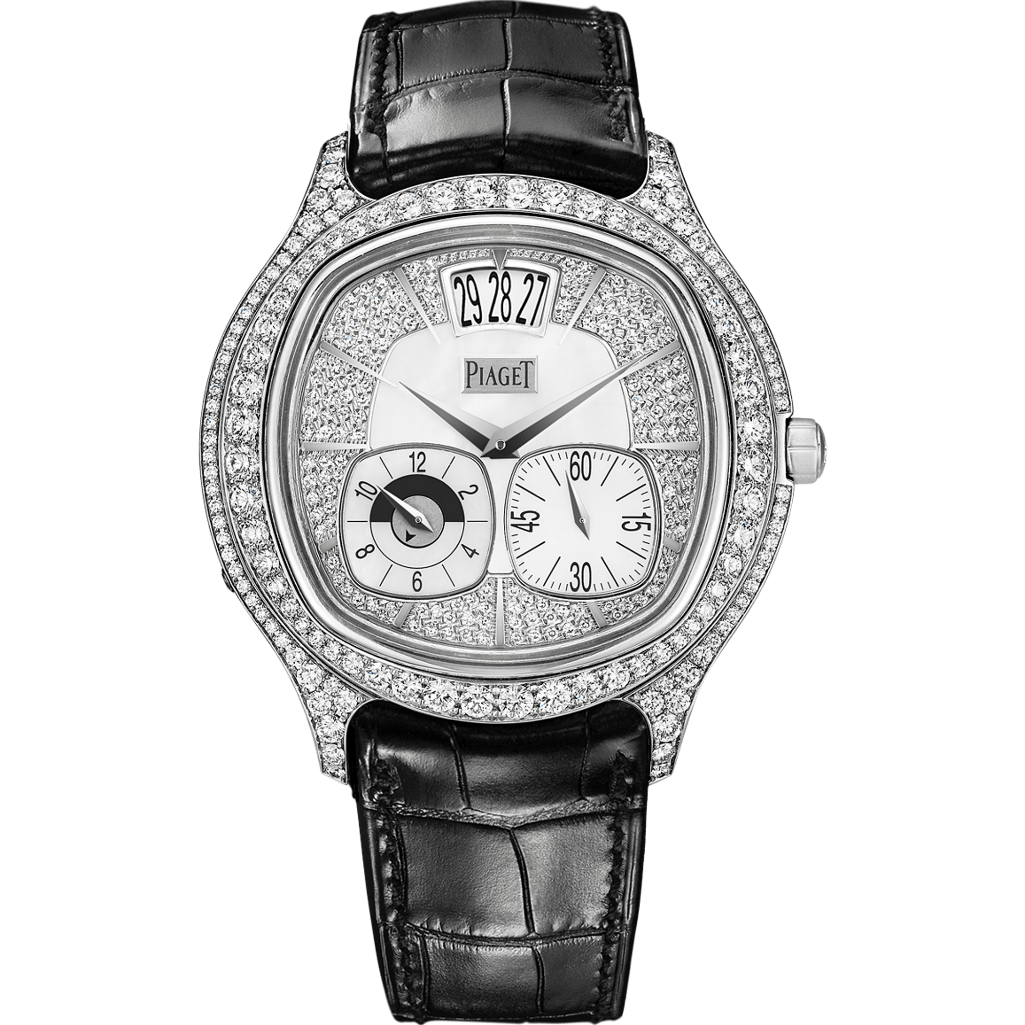 Piaget Piaget Polo Emperador Dual Time watch 42 mm White Mother-Of-Pearl Dial with Diamonds 18K White Gold   Strap G0A32018 - WATCHXNYC