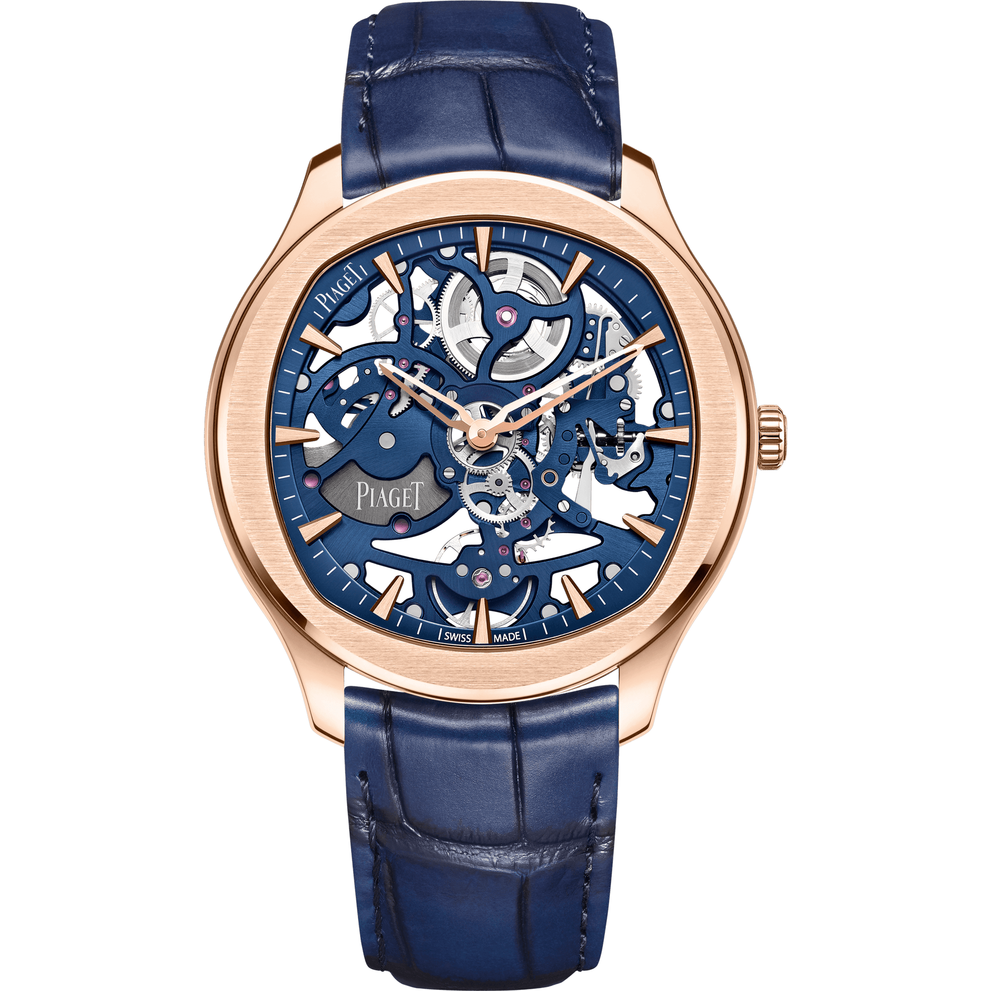 Piaget Piaget Polo Skeleton watch 42 mm Blue Dial 18k Rose Gold   Strap G0A46009 - WATCHXNYC