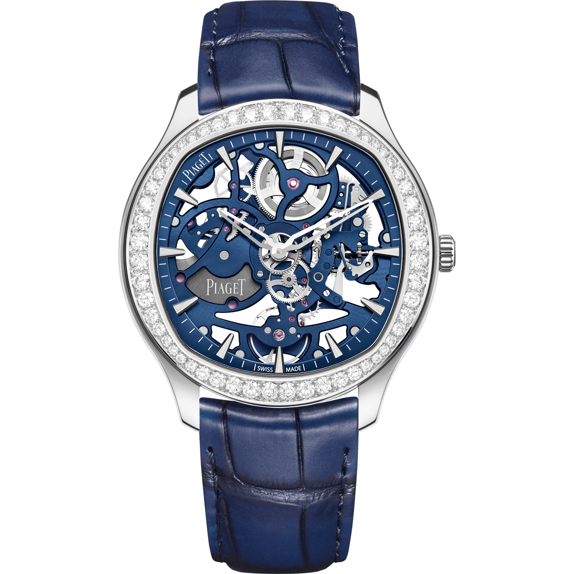 Piaget Piaget Polo Skeleton watch 42 mm Blue Dial with Diamonds 18K White Gold   Strap G0A46010 - WATCHXNYC