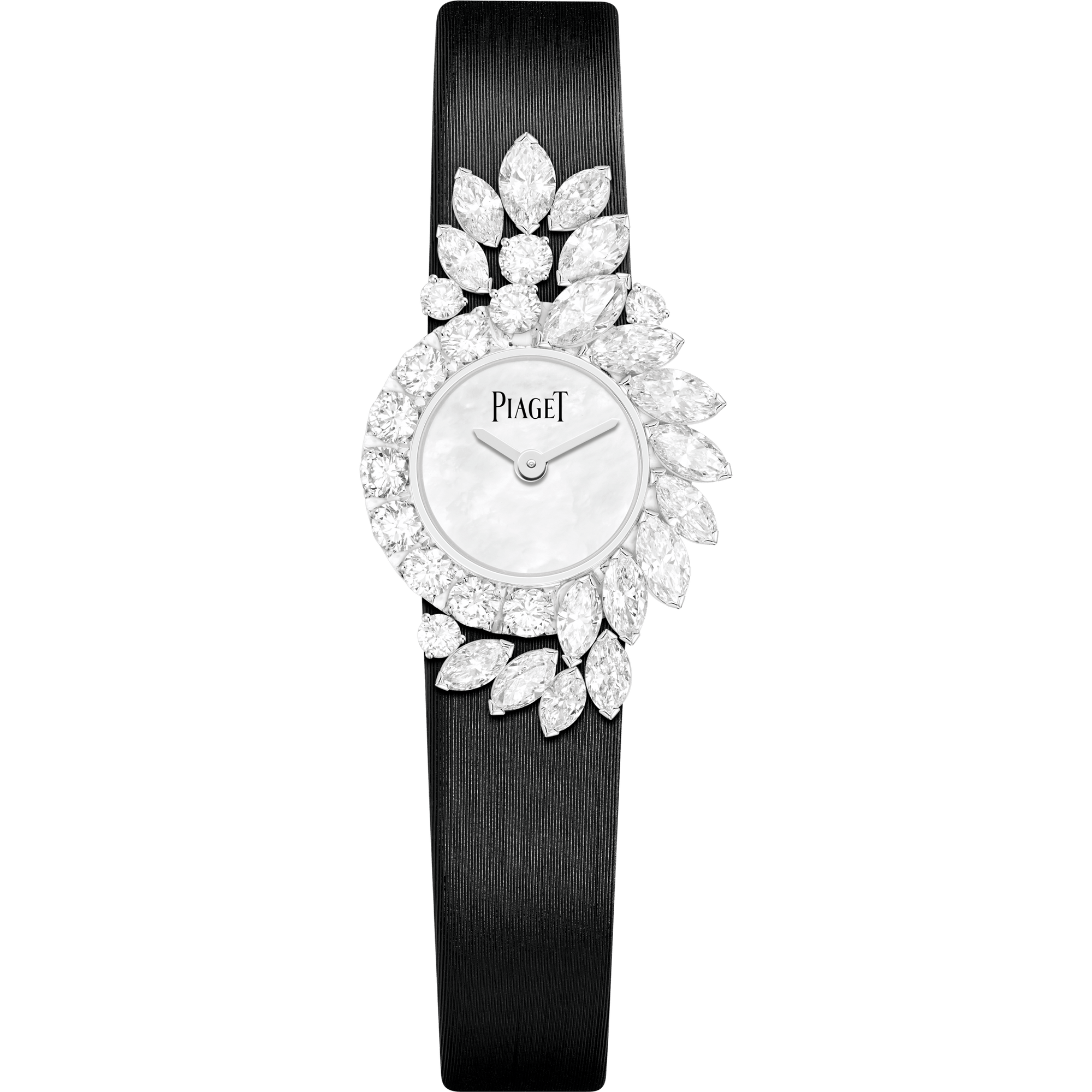 Piaget Piaget Treasures High Jewelry watch 18 mm White Mother-Of-Pearl Dial with Diamonds 18K White Gold Satin Strap G0A45037 - WATCHXNYC