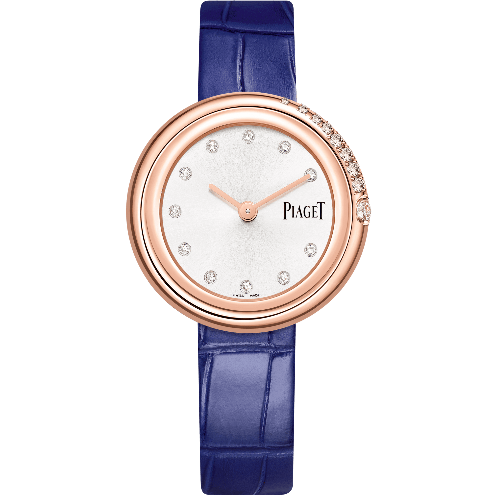 Piaget Possession watch 34 mm Silver Dial with Diamonds 18k Rose Gold   Strap G0A45072 - WATCHXNYC