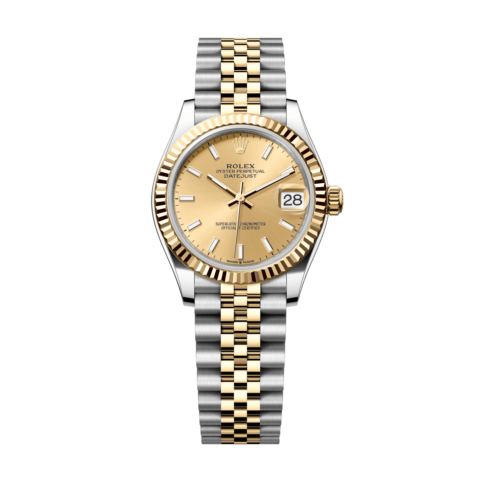 Rolex Datejust 31 31 mm Champagne-Colour Dial Oystersteel and 18k Yellow Gold Jubilee Bracelet 278273-0014 - WATCHXNYC