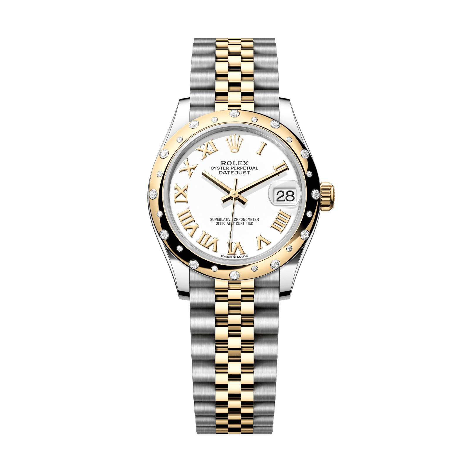 Rolex Datejust 31 31 mm White Dial with Diamonds  Oystersteel and 18k Yellow Gold Jubilee Bracelet 278343rbr-0002 - WATCHXNYC